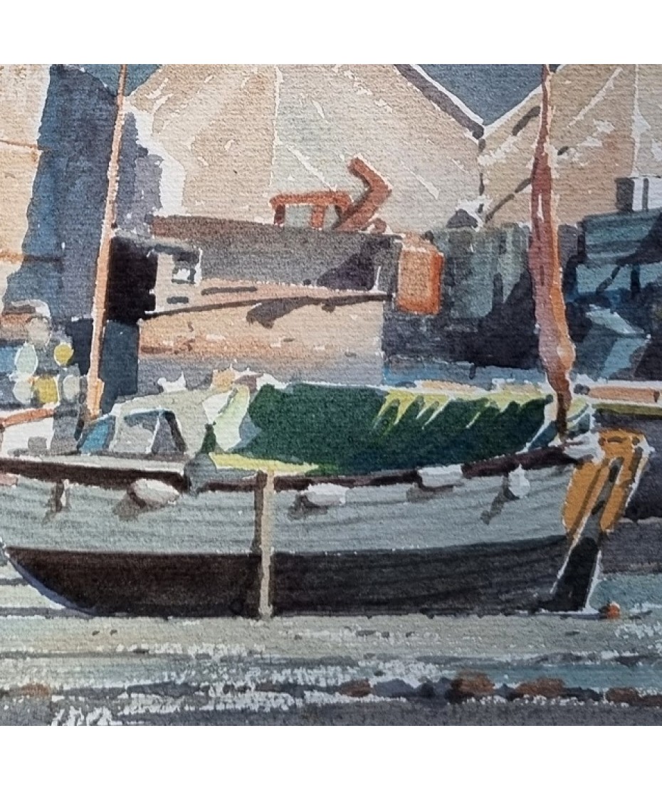 Donald Greig - Boats at the Wharfside