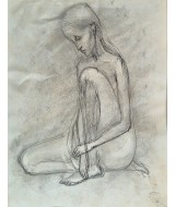 Georg Ehrlich - Seated Girl Drawing for Sculpture