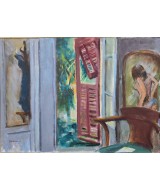 Guy Roddon - Red Shutter and Hat Stand