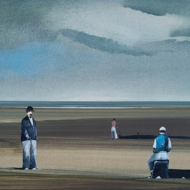 John Bond - Three Men on a Norfolk beach