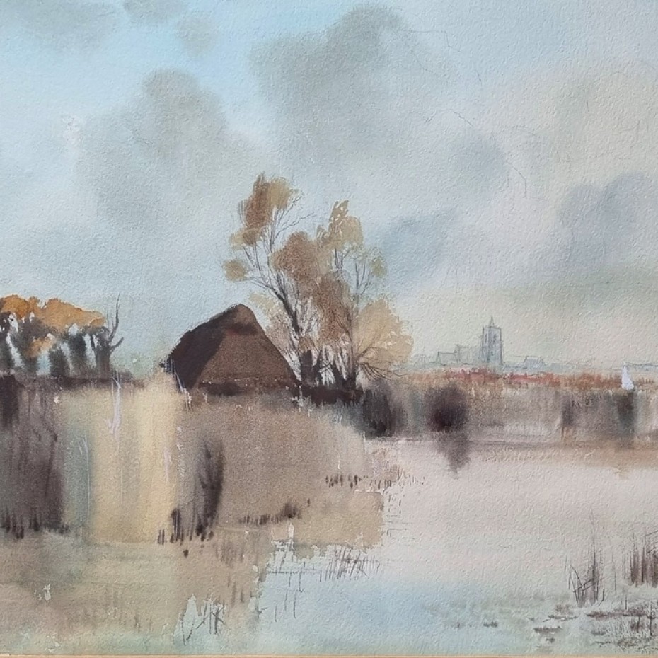 Leslie L H Moore - View across the Norfolk Broads