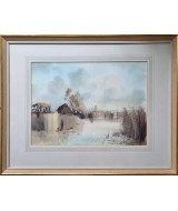 Leslie L H Moore - View across the Norfolk Broads