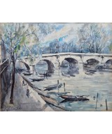 Pierre Eugene Cambier - View along River Seine